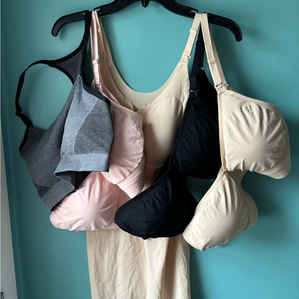 Women's Nursing Bra Collection - Black, Cream, Pink, Gray